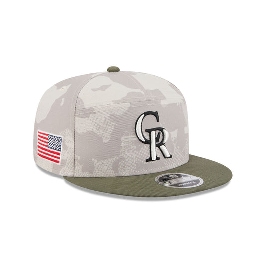 Colorado Rockies Armed Forces Day 2025 Split Panel 9FIFTY Snapback Hat - New Era Cap
