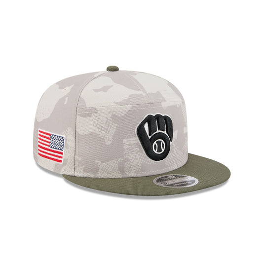 Milwaukee Brewers Armed Forces Day 2025 Split Panel 9FIFTY Snapback Hat - New Era Cap
