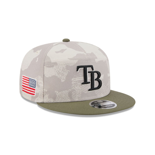 Tampa Bay Rays Armed Forces Day 2025 Split Panel 9FIFTY Snapback Hat - New Era Cap