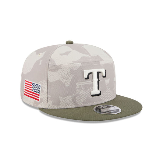 Texas Rangers Armed Forces Day 2025 Split Panel 9FIFTY Snapback Hat - New Era Cap