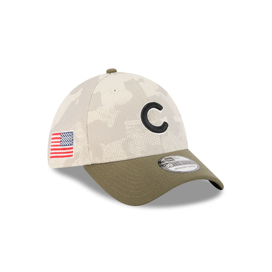 Chicago Cubs Armed Forces Day 2025 39THIRTY Stretch Fit Hat - New Era Cap