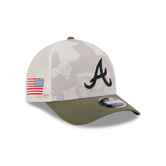 Atlanta Braves Armed Forces Day 2025 9FORTY M-Crown A-Frame Trucker Hat - New Era Cap