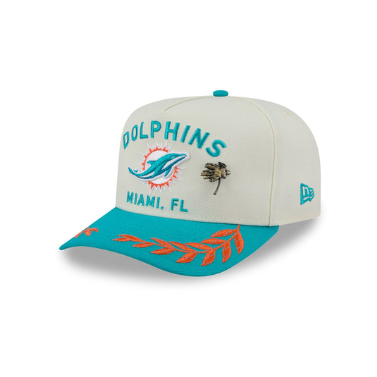 Miami Dolphins 2025 Draft Chrome White 59FIFTY A-Frame Fitted Hat - New Era Cap
