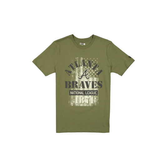 Atlanta Braves Armed Forces Day 2025 Green T-Shirt - New Era Cap