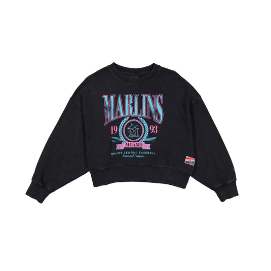 Miami Marlins City Connect Women's Distressed Crewneck - New Era Cap