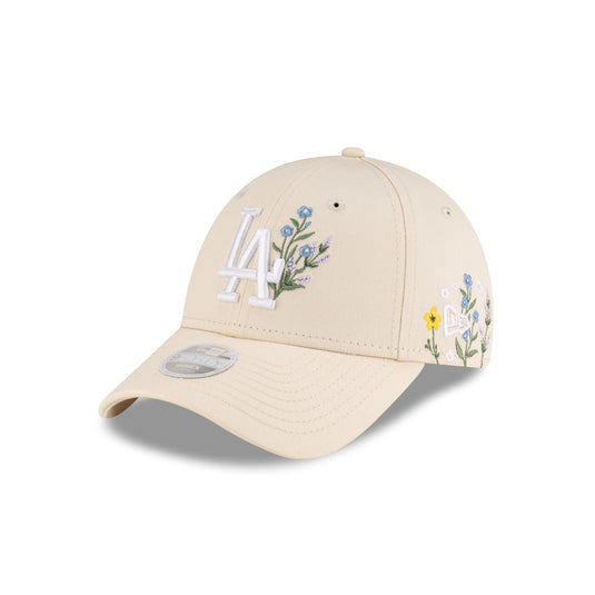 Los Angeles Dodgers Floral Icon Cream Women's 9FORTY Adjustable Hat - New Era Cap
