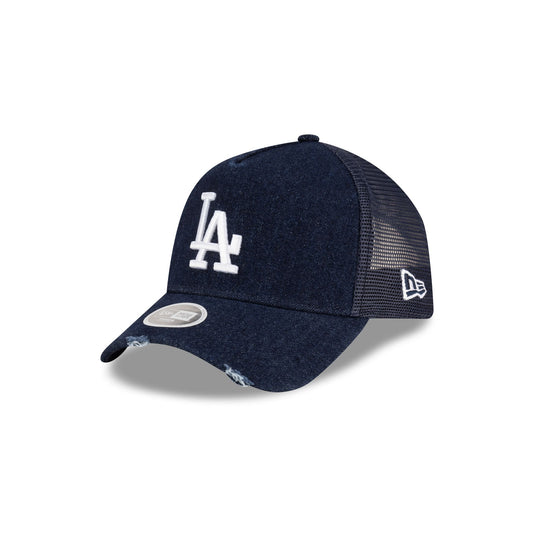 Los Angeles Dodgers Denim Navy Women's 9FORTY A-Frame Trucker Hat - New Era Cap