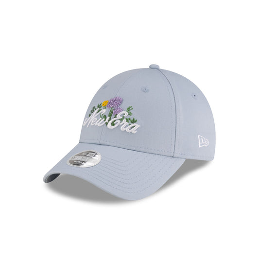New Era Cap Beaded Floral Pastel Blue Women's 9FORTY Adjustable Hat - New Era Cap