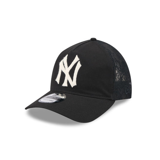 New York Yankees Embroidered Mesh 9TWENTY A-Frame Adjustable Hat - New Era Cap
