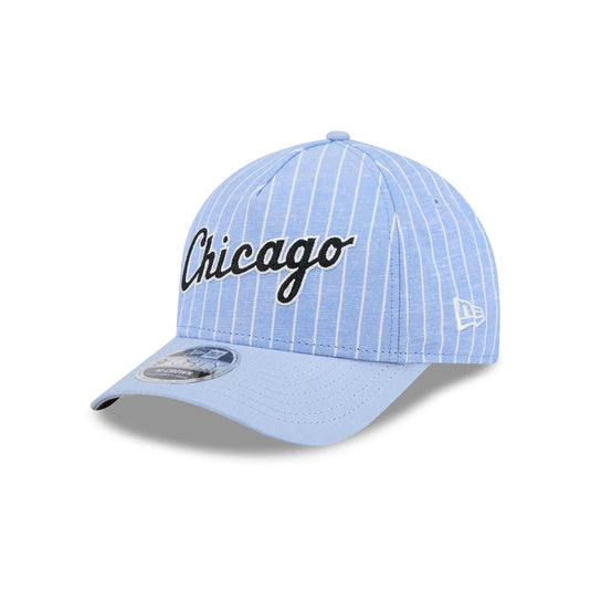 Chicago White Sox Pinstripe Linen 9FORTY M-Crown A-Frame Snapback Hat - New Era Cap