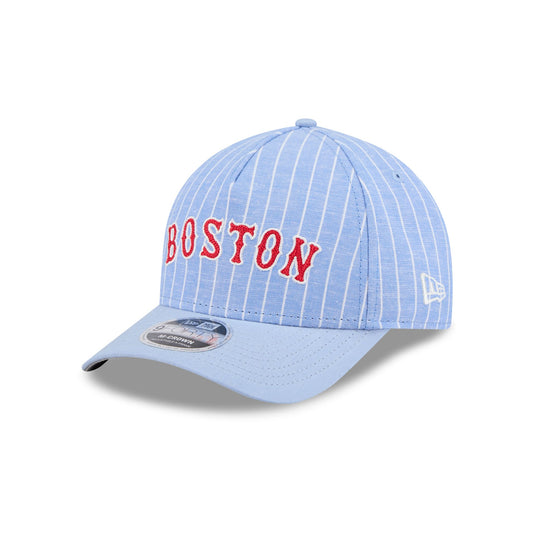 Boston Red Sox Pinstripe Linen 9FORTY M-Crown A-Frame Snapback Hat - New Era Cap