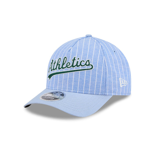 Athletics Pinstripe Linen 9FORTY M-Crown A-Frame Snapback Hat - New Era Cap