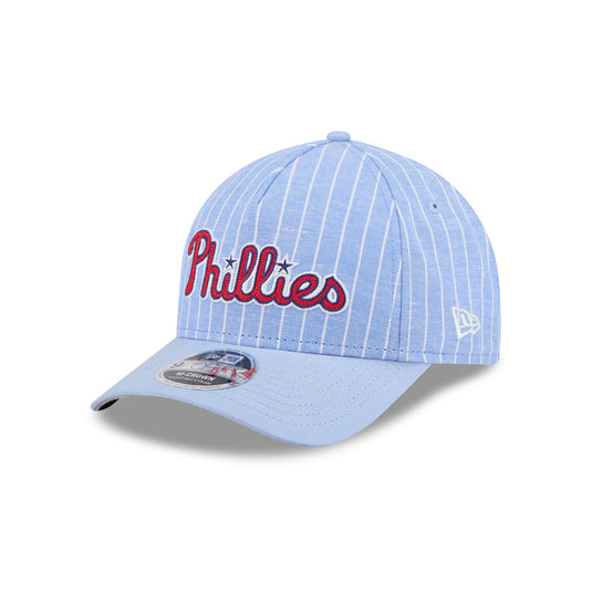 Philadelphia Phillies Pinstripe Linen 9FORTY M-Crown A-Frame Snapback Hat - New Era Cap
