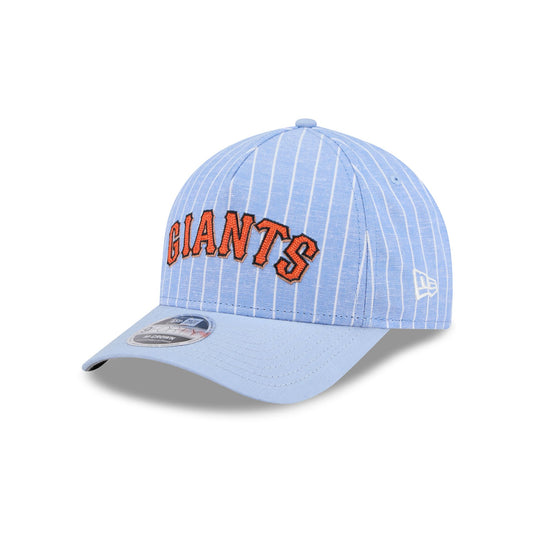 San Francisco Giants Pinstripe Linen 9FORTY M-Crown A-Frame Snapback Hat - New Era Cap