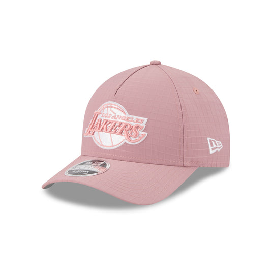 Los Angeles Lakers Pink Ripstop 9FORTY M-Crown A-Frame Snapback Hat - New Era Cap