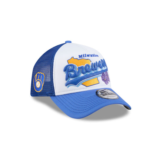 Milwaukee Brewers State Flower 9FORTY A-Frame Trucker Hat - New Era Cap