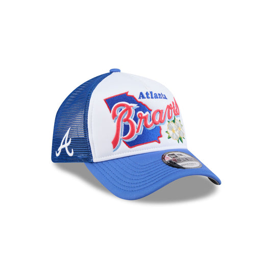 Atlanta Braves State Flower 9FORTY A-Frame Trucker Hat - New Era Cap