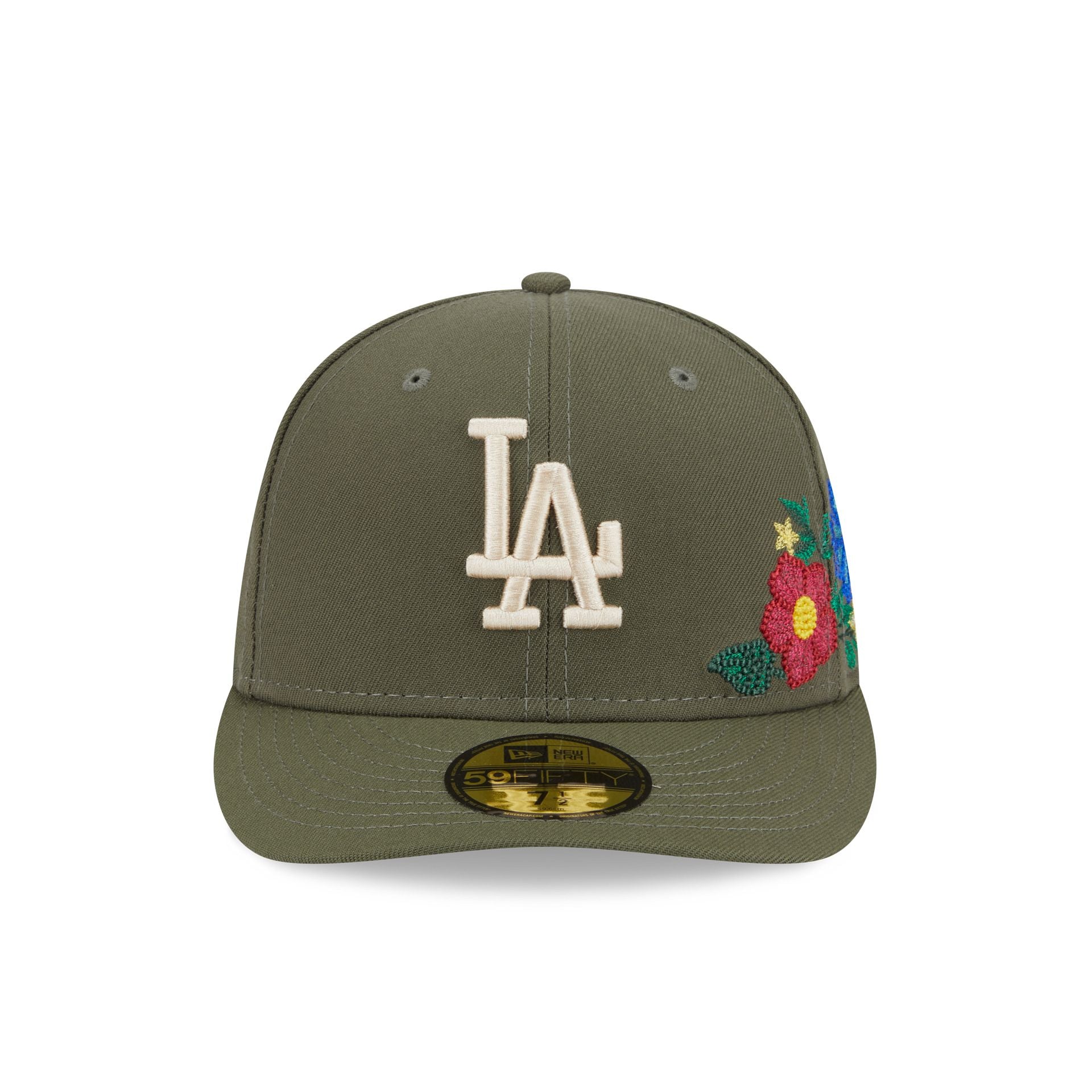 Los Angeles Dodgers Tonal Florals Olive 59FIFTY Fitted Hat – New