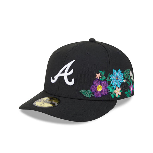 Atlanta Braves Tonal Florals Black 59FIFTY Fitted Hat - New Era Cap