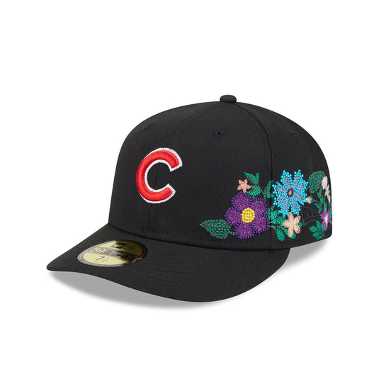 Chicago Cubs Tonal Florals Black 59FIFTY Fitted Hat - New Era Cap