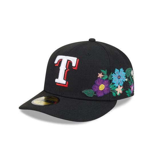 Texas Rangers Tonal Florals Black 59FIFTY Fitted Hat - New Era Cap