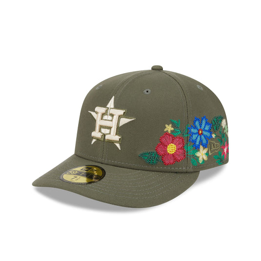 Houston Astros Tonal Florals Olive 59FIFTY Fitted Hat - New Era Cap