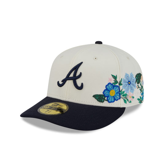 Atlanta Braves Tonal Florals White 59FIFTY Fitted Hat - New Era Cap