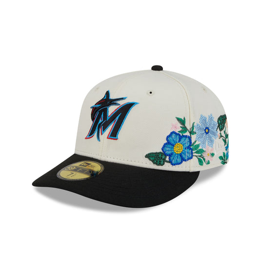 Miami Marlins Tonal Florals White 59FIFTY Fitted Hat - New Era Cap