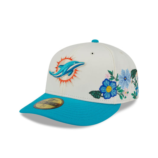 Miami Dolphins Tonal Florals White 59FIFTY Fitted Hat - New Era Cap