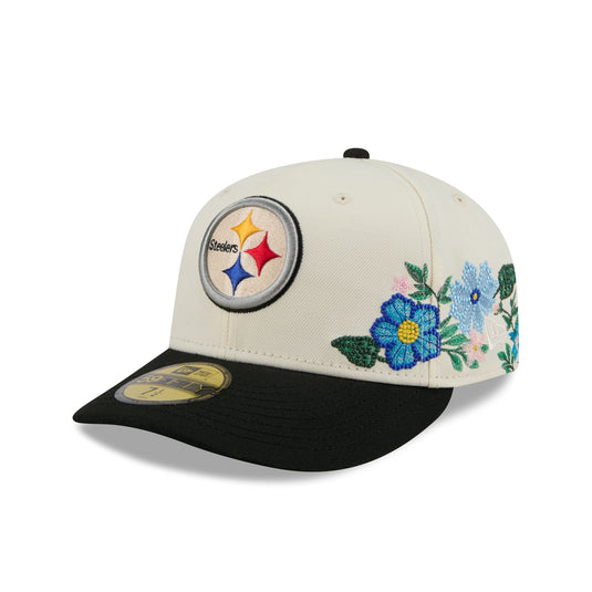 Pittsburgh Steelers Tonal Florals White 59FIFTY Fitted Hat - New Era Cap