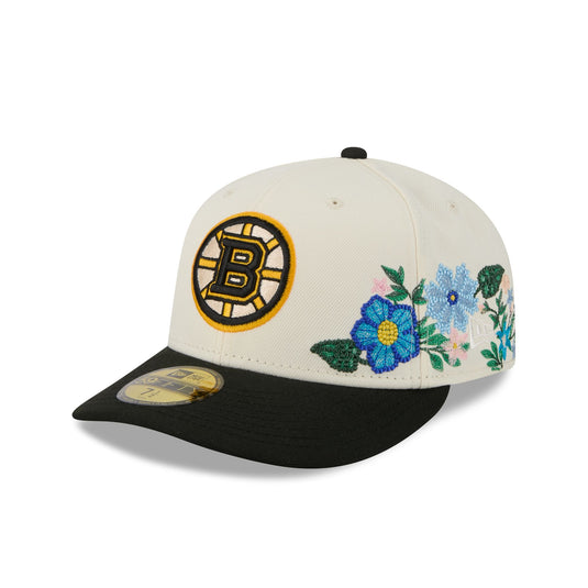 Boston Bruins Tonal Florals White 59FIFTY Fitted Hat - New Era Cap