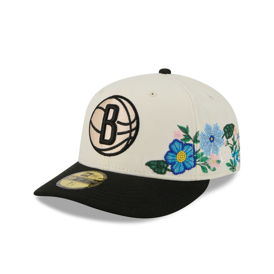 Brooklyn Nets Tonal Florals White 59FIFTY Fitted Hat - New Era Cap