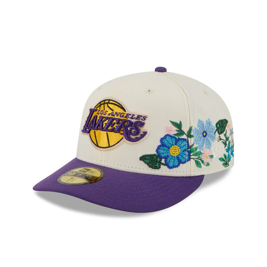 Los Angeles Lakers Tonal Florals White 59FIFTY Fitted Hat - New Era Cap