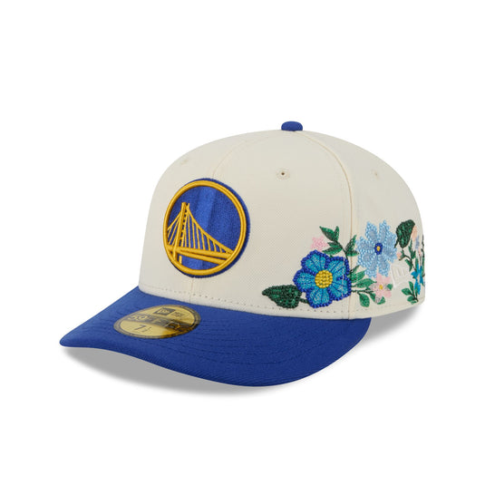 Golden State Warriors Tonal Florals White 59FIFTY Fitted Hat - New Era Cap