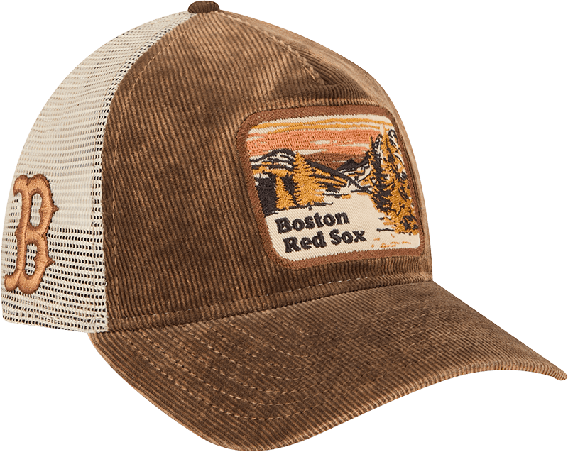 Boston Red Sox Vintage Landscape Brown 9TWENTY A-Frame Trucker Hat