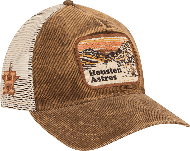 Houston Astros Vintage Landscape Brown 9TWENTY A-Frame Trucker Hat