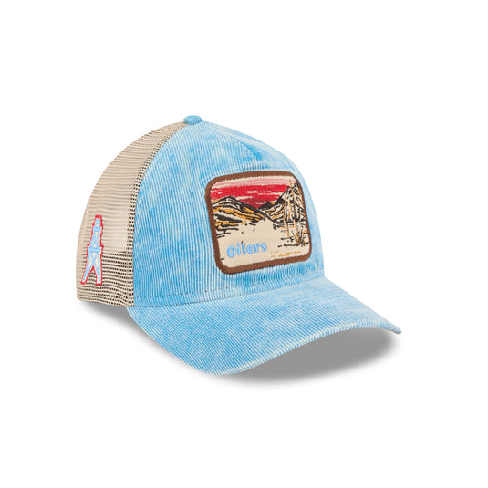 Oilers Vintage Landscape 9TWENTY A-Frame Trucker Hat - New Era Cap