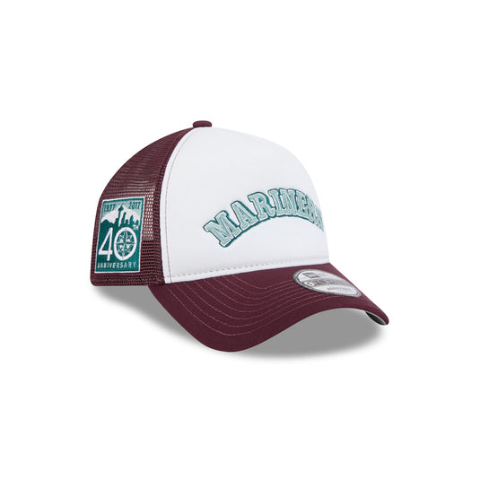 Seattle Mariners Optic White 9FORTY A-Frame Snapback Hat - New Era Cap