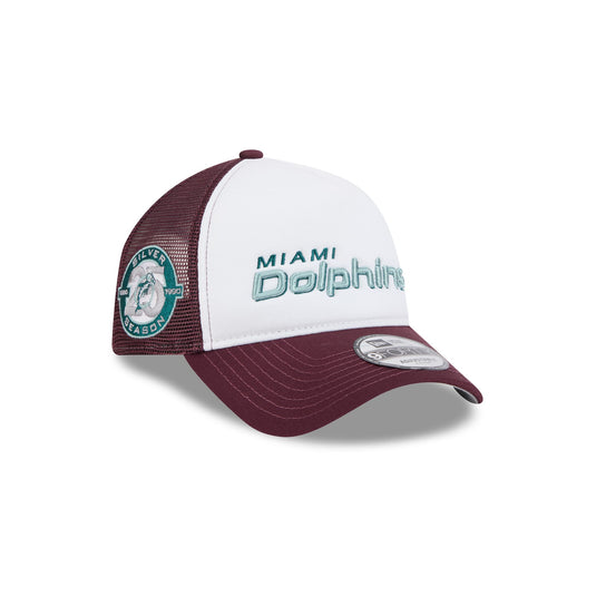 Miami Dolphins Optic White 9FORTY A-Frame Snapback Hat - New Era Cap