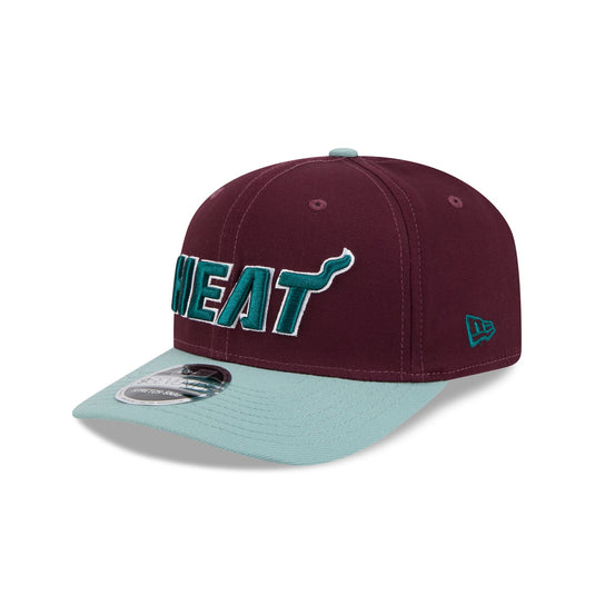 Miami Heat Maroon 9SEVENTY Stretch-Snap Hat - New Era Cap