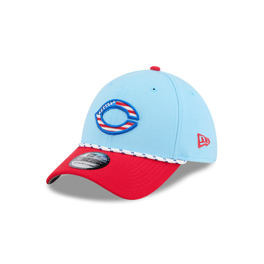 Cincinnati Reds Independence Day 2025 39THIRTY Stretch Fit Hat - New Era Cap