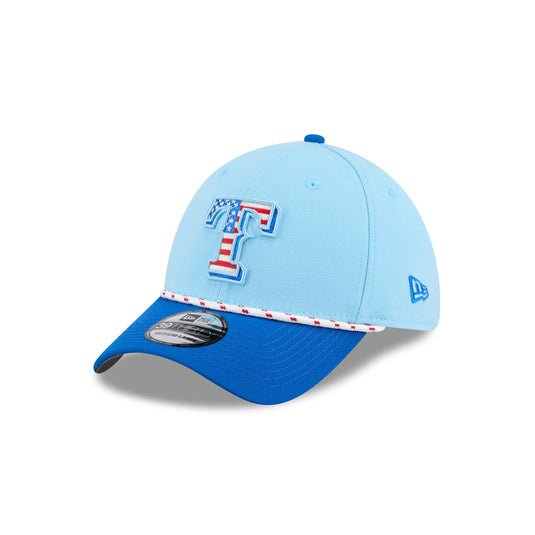 Texas Rangers Independence Day 2025 39THIRTY Stretch Fit Hat - New Era Cap