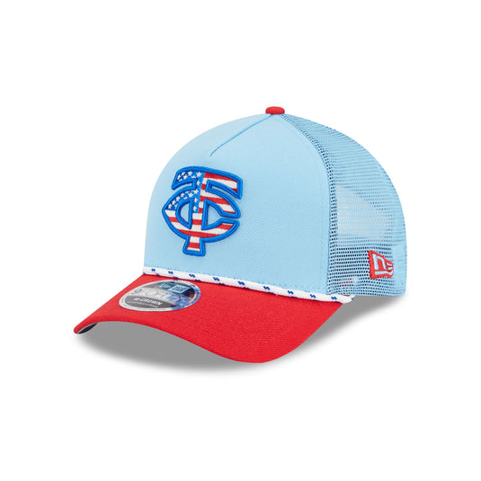 Minnesota Twins Independence Day 2025 9FORTY M-Crown A-Frame Trucker Hat - New Era Cap