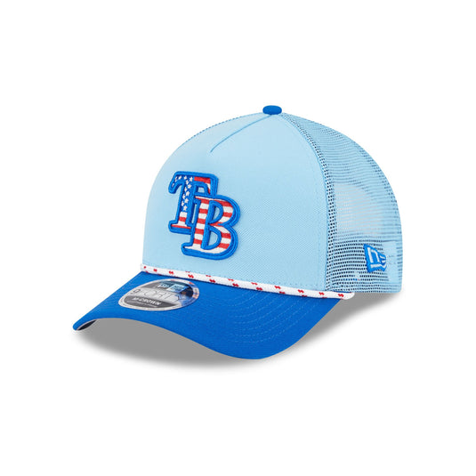 Tampa Bay Rays Independence Day 2025 9FORTY M-Crown A-Frame Trucker Hat - New Era Cap