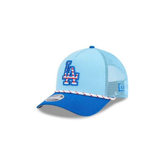 Los Angeles Dodgers Independence Day 2025 Kids 9FORTY M-Crown A-Frame Trucker Hat - New Era Cap