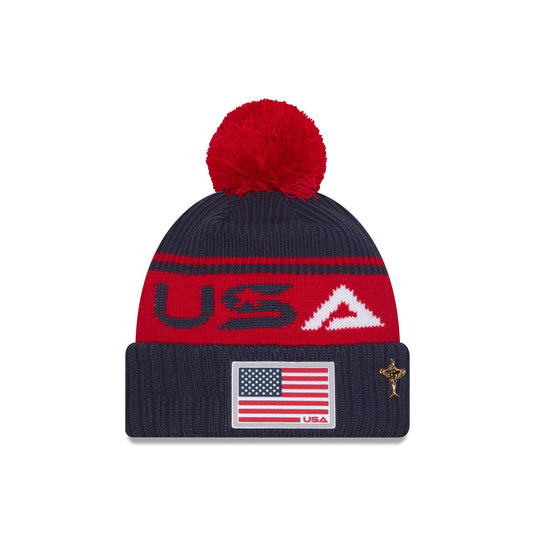 2025 Ryder Cup Team USA Red Pom Knit Hat - New Era Cap