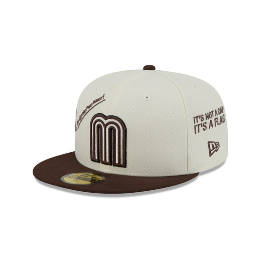 Mexico Baseball New Era Anniversary Logos Brown Visor 59FIFTY Fitted Hat - New Era Cap
