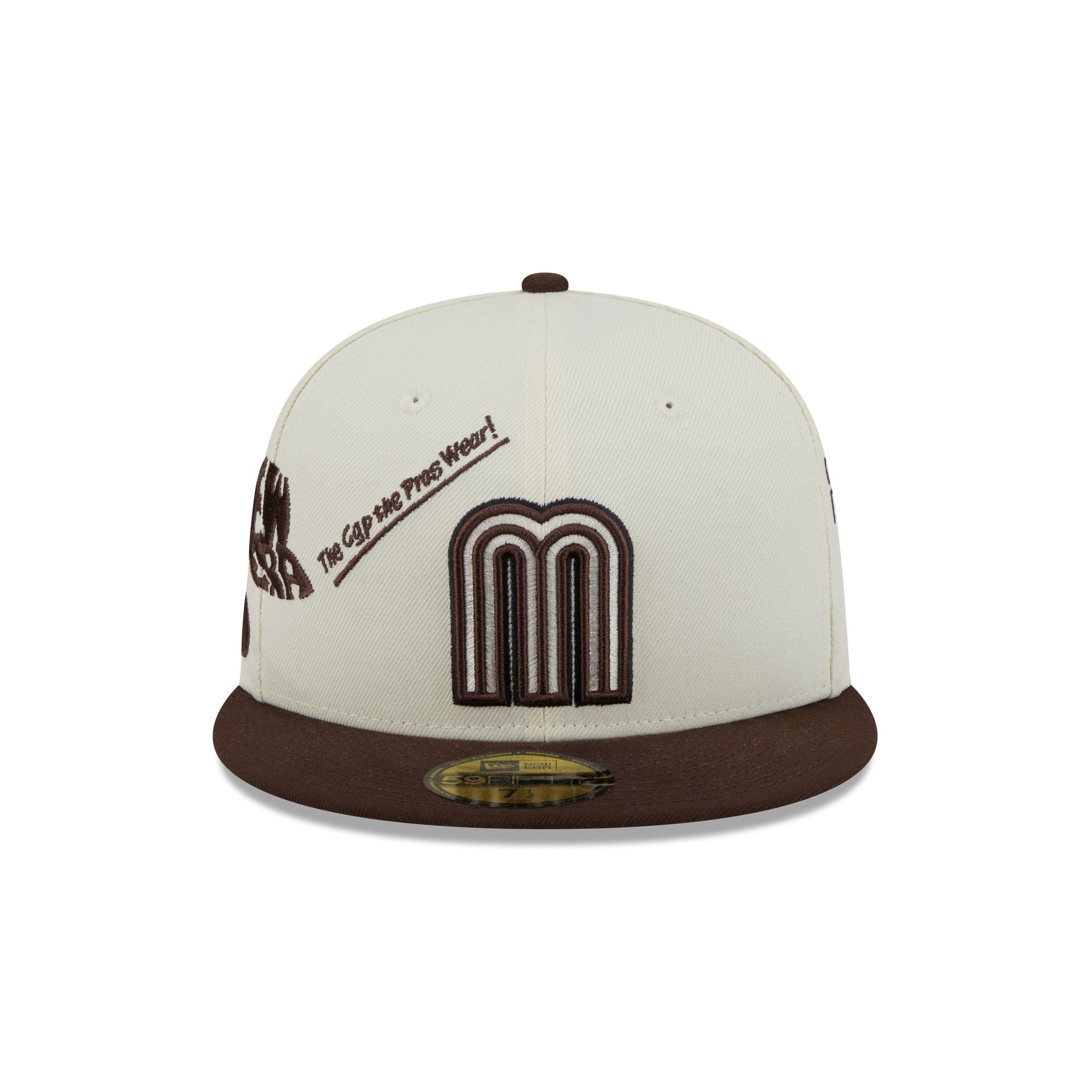 Mexico Baseball New Era Anniversary Logos Brown Visor 59FIFTY Fitted Hat