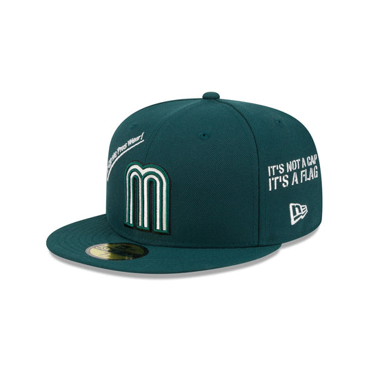 Mexico Baseball New Era Anniversary Logos Green 59FIFTY Fitted Hat - New Era Cap
