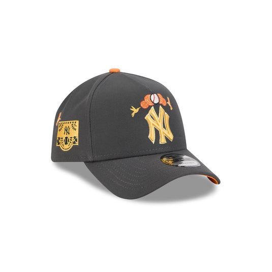 New York Yankees Day of the Dead Graphite 9FORTY A-Frame Snapback Hat - New Era Cap